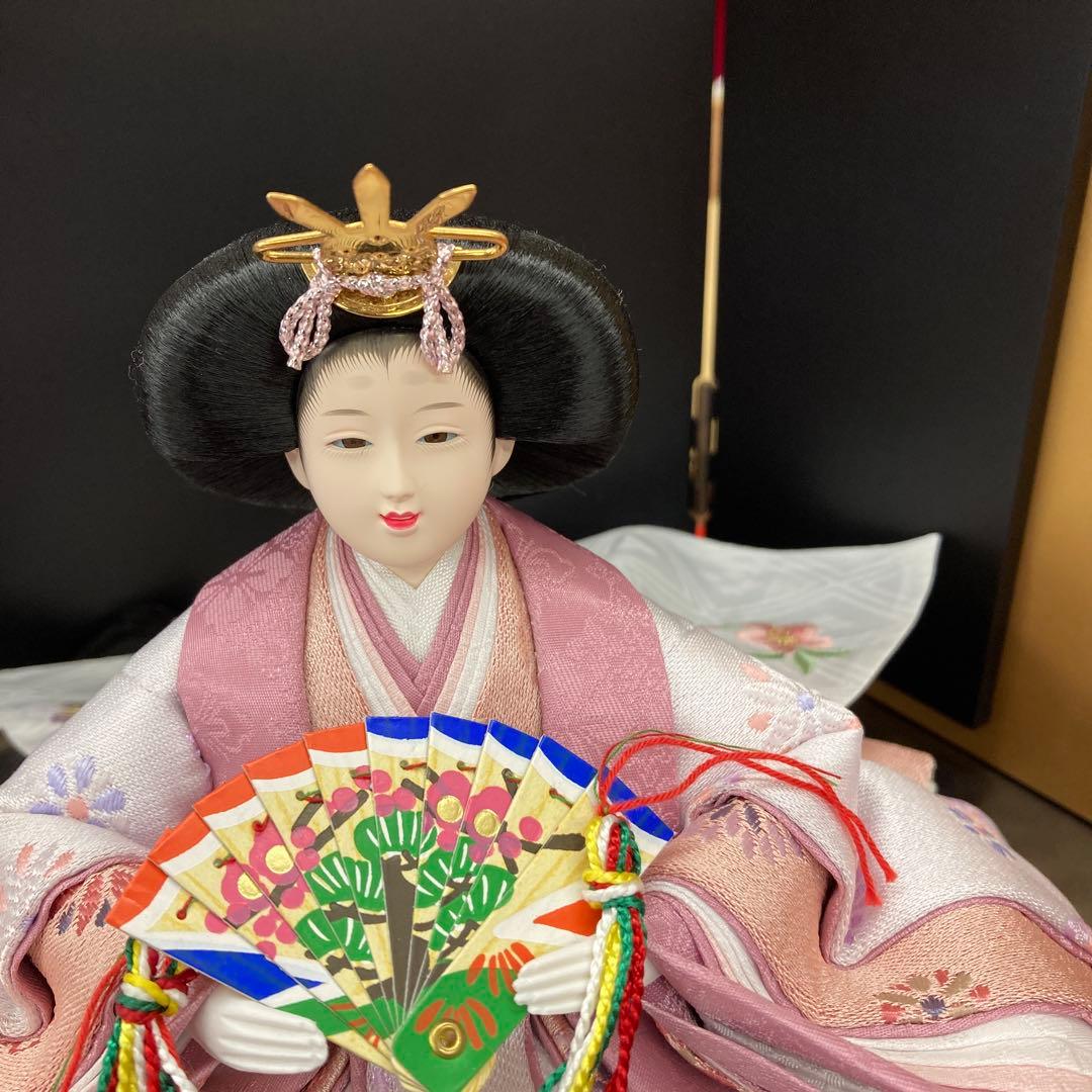 雛人形 黒/金重ね屏風　男雛 女雛 セット